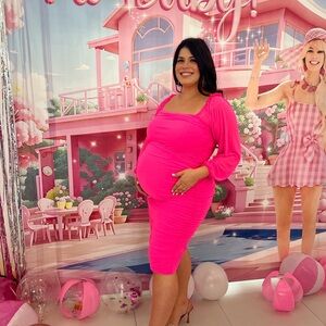 Hot Pink Midi Dress - NWT